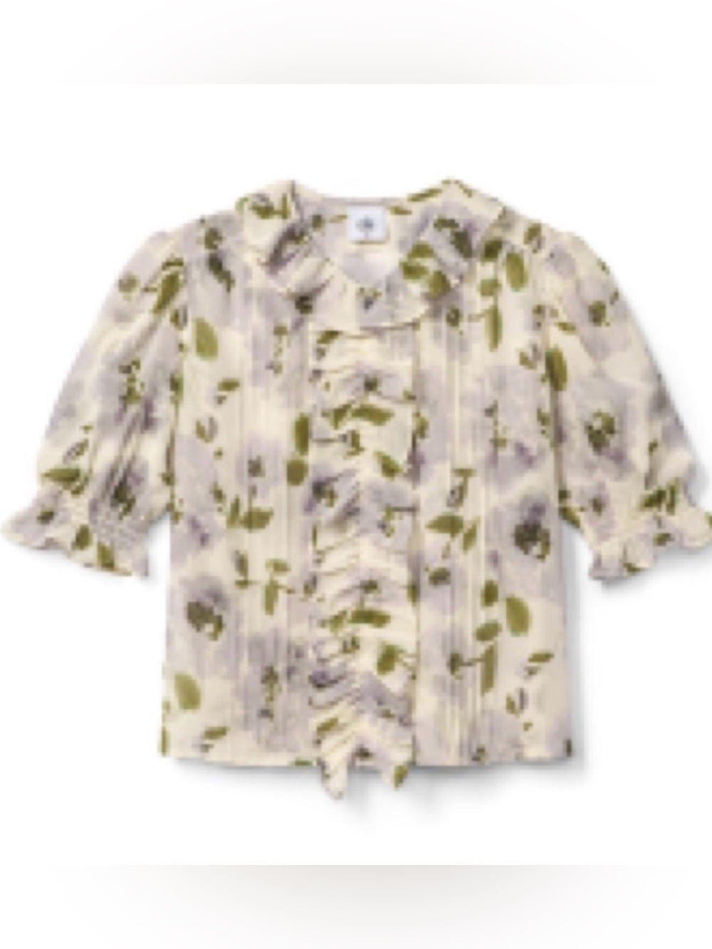 cabi Cherish Top Size Large Purple/Green EUC